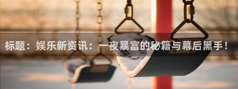 开丰娱乐地址：标题：娱乐新资讯：一夜暴富的秘籍与幕后黑手！
